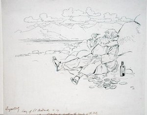 "Nyt St. Medard asui Niilin rannoilla", kuvitus Thomas Ingoldsbyn teoksesta "The Ingoldsby Legends, or Mirth and Marvels", julkaistu 1898 (kynä ja muste paperilla) tekijältä Arthur Rackham