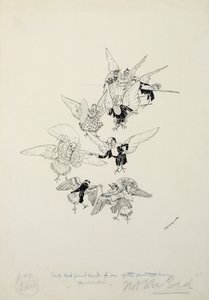 Yksi kauneimmista tansseista, joita olet koskaan nähnyt, kuvitus elokuvasta The Zankiwank and the Bletherwitch, kirjoittanut S.J. Adair Fitzgerald, julkaistu 1896 (kynä ja muste) tekijältä Arthur Rackham