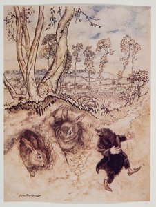 Sipuli-kastike! Sipuli-kastike! hän huomautti nauraen ja oli poissa ennen kuin he ehtivät keksiä vastausta Kenneth Grahamen (1859 - 1932) pubista Wind in the Willows. 1940 tekijältä Arthur Rackham