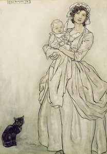Rips tytär ja lapsenlapsi, 1904 (wc kynällä ja musteella paperille) tekijältä Arthur Rackham
