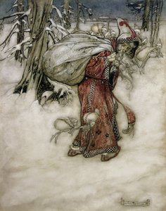 Joulupukki, kuvitus Arthur Rackhams Book of Picturesista, 1907, julkaistu 1913 (kynä, muste ja wc paperilla) tekijältä Arthur Rackham