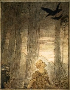 "Siegfriedin kuolema", 1924. tekijältä Arthur Rackham
