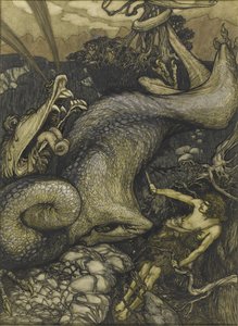 Sigurd the Dragon Slayer, 1901 tekijältä Arthur Rackham