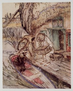 Sove että jalkojesi alla, hän havaitsi Myyrälle, kun hän meni alas veneeseen, Kenneth Grahamen (1859 - 1932) pubista Wind in the Willows. 1940 tekijältä Arthur Rackham