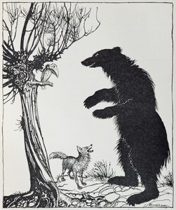 Karhu ja kettu, kuvitus "Aesop