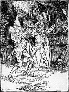 Edgar Allan Poen "Amontilladon tynnyri". tekijältä Arthur Rackham