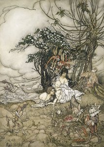 The Changeling, 1905 (wc, kynä ja muste paperille) tekijältä Arthur Rackham