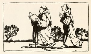 The Hag istui seinää vasten, Morgans Frenzy in Irish Fairy Tales -teoksesta. tekijältä Arthur Rackham