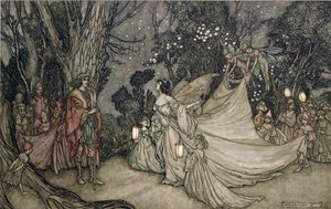 Oberonin ja Titanian tapaaminen tekijältä Arthur Rackham