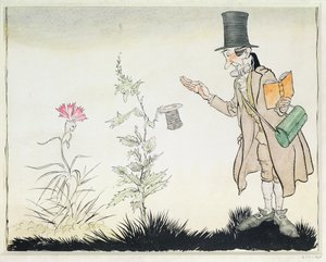 Professori ei voi sietää sellaista, kuvitus kappaleeseen "Adan pienet kukat" Hans Christian Andersenin saduista, 1932.