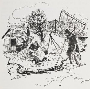Kalastaja ja hänen vaimonsa. tekijältä Arthur Rackham