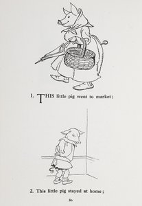 Tämä pieni sika meni markkinoille - lastenloru. tekijältä Arthur Rackham