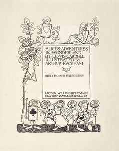 Nimiölehti, teoksesta Alicen seikkailut ihmemaassa, Lewis Carroll, julkaistu 1907. tekijältä Arthur Rackham