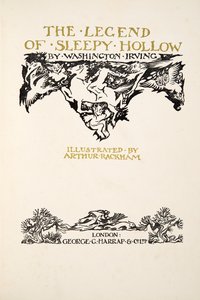 Nimiölehti, teoksesta The Legend of Sleepy Hollow, kirjoittanut Washngton Irving (1783 - 1859), julkaissut. 1928 tekijältä Arthur Rackham