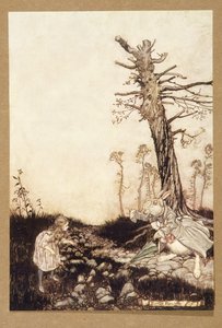 Mary Ann, mitä sinä täällä teet?, Lewis Carrollin teoksesta Alicen seikkailut ihmemaassa, julkaistu 1907. tekijältä Arthur Rackham