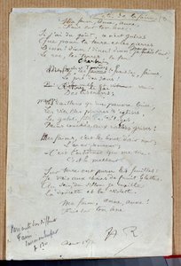 Arthur Rimbaudin runon "Nälän juhlat" käsikirjoitus, elokuu 1872. Charleville, Musee Rimbaud tekijältä Arthur Rimbaud