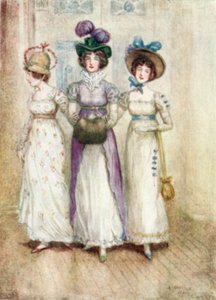 Jane Austenin kuvitus Northanger Abbeysta tekijältä Arthur Wallis Mills
