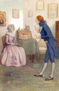 Jane Austenin kuvitus Ylpeydelle ja ennakkoluulolle tekijältä Arthur Wallis Mills