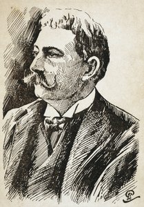 AZEVEDO, Aluisio de (1857-1913). Brasilialainen kirjailija. Kaiverrus. tekijältä Artist Unknown