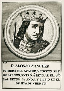 Alfonso I, "Taistelija" (1073-1134). Aragonian ja Navarran kuningas (1104-1134). tekijältä Artist Unknown