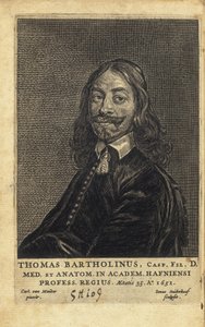 BARTHOLIN, Thomas (1616-1680). Tanskalainen lääkäri, matemaatikko ja teologi. Hänet tunnetaan parhaiten työstään lymfaattisen järjestelmän löytämiseksi ihmisessä ja jäähdytysanestesian teorian kehittämisestä, sillä hän oli ensimmäinen, joka kuvasi