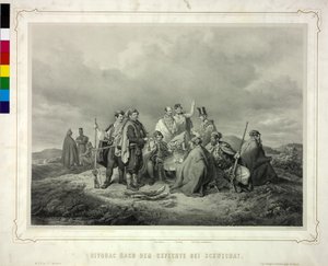 Bivouac Schwechatissa käydyn taistelun jälkeen tekijältä Artist Unknown