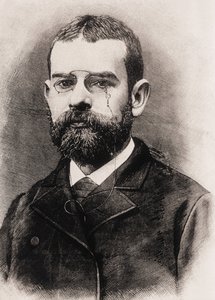 CLARIN, Leopoldo Alas y Urena (1852-1901). Espanjalainen kirjailija. Kaiverrus tekijältä Artist Unknown