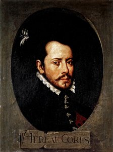 CORTES Hernan ( 1485-1547). Meksikon espanjalainen valloittaja (öljy kankaalle). tekijältä Artist Unknown