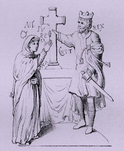 Canute Suuri ja hänen kuningattarensa Normandian Emma (kaiverrus) (kaiverrus)