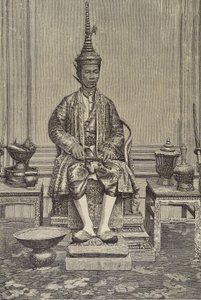 Chulalongkorn eli Rama V (1853-1910). Siamin viides monarkki Chakri-heimon alaisuudessa. Kaiverrus. Yksityiskokoelma tekijältä Artist Unknown