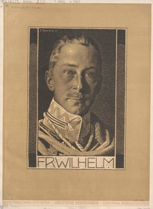 Saksan keisarikunnan ja Preussin kruununprinssi Vilhelm (painatus) tekijältä Artist Unknown