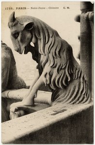 Vuosina 1163-1400-luvuilla rakennetun Notre Dame de Paris -katedraalin kellotapuli - Postikortti, Selva-kokoelma tekijältä Artist Unknown