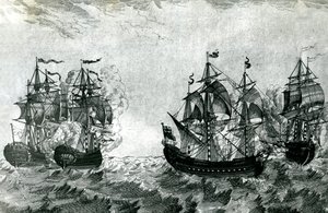 Le Maure lähestyy Rubiinia: Kuninkaallista tammea vastaan taistelevan Akilleksen (kaiverrus). tekijältä Artist Unknown