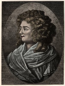 Muotokuva Manon (Jeanne Marie) Roland Philipon dite Madame Roland (1754-1793) a la Concierge, Ranskan vallankumouksen aikainen girondistiryhmän jäsen - tekijältä Artist Unknown