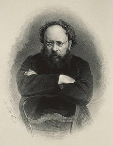 Proudhon, Pierre-Joseph (1809-1865). Ranskalainen sosialistinen teoreetikko ja taloustieteilijä. Litografia tekijältä Artist Unknown