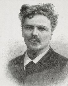 STRINDBERG, August (1849-1912). August Strindbergin muotokuva. Kaiverrus. tekijältä Artist Unknown