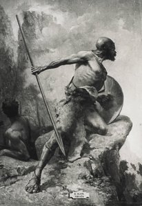 VIRIATHOS (190-139 EAA.). Lusitanian kansan johtaja, joka vastusti Rooman laajentumista Länsi-Hispanian alueille. Kaiverrus tekijältä Artist Unknown