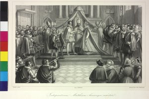 Kuningas Matteus I:n ja arkkiherttuatar Annan häät Dietrichsteinin kardinaali Franzin toimesta 4. joulukuuta 1611. tekijältä Artist Unknown