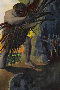 Odysseus ja hänen kumppaninsa Kyklooppi Polyphemuksen luolassa