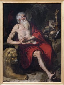Pyhä Hieronymus mietiskelemässä, Artus Wolffortille (1581-1641) kuuluva maalaus. Valokuvaus, KIM Youngtae, Lyon, Musee des Beaux Arts de Lyon. tekijältä Artus Wolfaerts or Wolffort