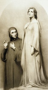 Dante ja Beatrice (kaiverrus) tekijältä Ary (after) Scheffer