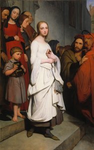 Marguerite Leaving Church, 1838 tekijältä Ary Scheffer