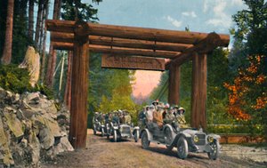 Sisäänkäynti Mount Rainierin kansallispuistoon, vuodelta 1916