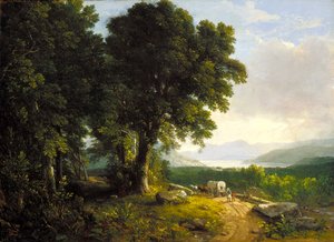 Maisema kannetulla vaunulla (öljy kankaalle) tekijältä Asher Brown Durand
