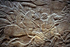 Ashurbanipal Til-Tuban taistelussa 650-620 eKr tekijältä Assyrian