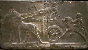 Vaunu ja ratsuväki, 800-luku. eKr tekijältä Assyrian