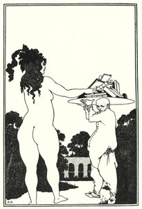 Aubrey Beardsleyn kirjakilpi (kaiverrus). tekijältä Aubrey (after) Beardsley
