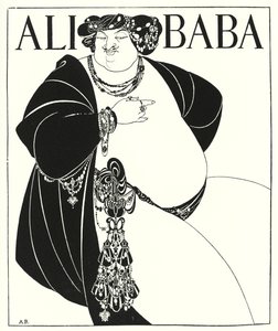 Kannen suunnittelu kappaleelle "The Forty Thieves" (kaiverrus) tekijältä Aubrey (after) Beardsley