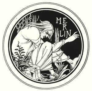 Merlin (kaiverrus) tekijältä Aubrey (after) Beardsley