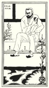 Emile Zolan muotokuva (kaiverrus) tekijältä Aubrey (after) Beardsley